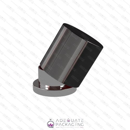 SHINY BLACK MAGNETIC ALUMINIUM CAP STRIPE KPAI0028 neck FEA 15 Ø 28mm x H 28mm