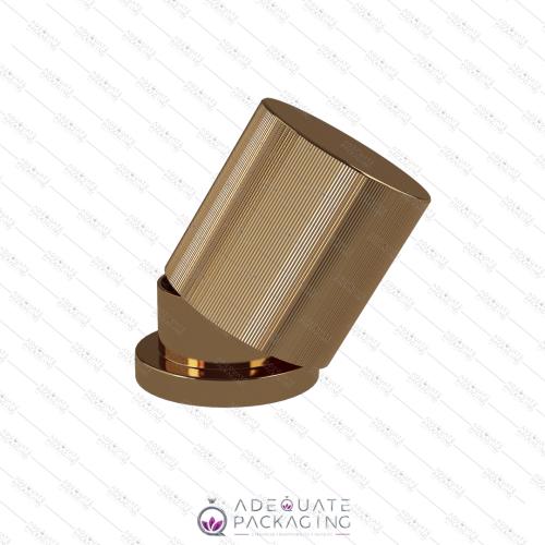 SHINY GOLD MAGNETIC ALUMINIUM CAP STRIPE  KPAI0026  neck FEA 15  Ø 28 mm x H 28 mm