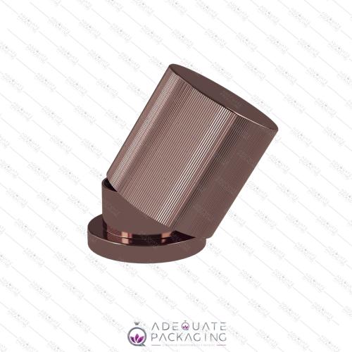 SHINY ROSE GOLD MAGNETIC ALUMINIUM CAP  STRIPE  KPAI0025 neck FEA 15  Ø 28 mm x H 28 mm